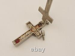 Antique Vintage Cross Reliquary Box Pendant Relics Saint Apostles Rare! C'est Pas Vrai. 4a2b1