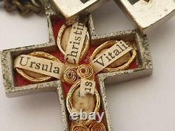 Antique Vintage Cross Reliquary Box Pendant Relics Saint Apostles Rare! C'est Pas Vrai. 516