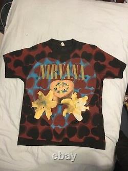 Authentic Vintage 1993 Nirvana Heart Shaped Box T-shirt Taille Grand Ultra Rare