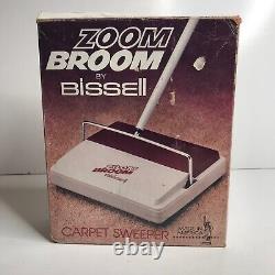 Balai tapis Vintage Zoom Broom par Bissell dans sa boîte d'origine (RARE) Fabriqué aux États-Unis