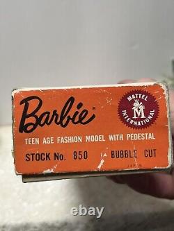 Barbie #850 Blonde Fraise Bubble Coupe Avec Boîte 1959 Rare Vintage Barbie Japon