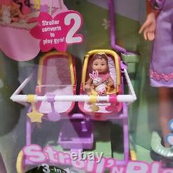 Barbie & Krissy Stroll’n Play + Latino Bébé 3 Poupées Mis Nouveau Dans La Boîte- 2001 Rare