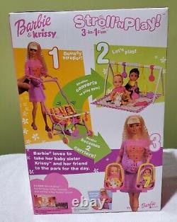 Barbie & Krissy Stroll’n Play + Latino Bébé 3 Poupées Mis Nouveau Dans La Boîte- 2001 Rare