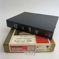 Bible de référence Vintage RARE Nelson 495 KJV avec large marge et boîte d'origine 1972.