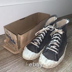 Boîte D'origine Rare 1940s Us Keds Canvas Sneakers Haut De Gamme 9.5 Mk 423 Made USA