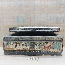 Boîte à bijoux antique pharaonique égyptienne rare avant J.-C.