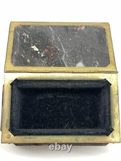 Boîte à bijoux en jaspe vintage très rare de l'URSS, pierre précieuse d'Ukraine, objet de collection.