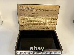 Boîte à bijoux miniature rare de collection, Boîte fédérale de la Constitution de Washington DC 6,5 x 4,75