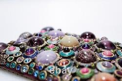 Boîte à bijoux rectangulaire en cabochon multicolore de collection rare de JAY STRONGWATER