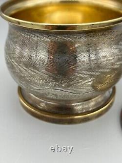 Boîte à bijoux ronde rare en argent plaqué avec bord en laiton, gravée, Lenk Autriche vintage