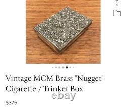 Boîte à cigarettes vintage en laiton avec pépite RARE MCM ou boîte à bijoux