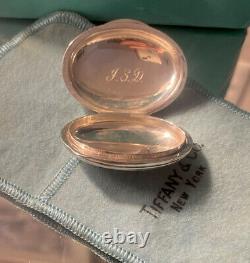 Boîte à pilules en argent sterling Tiffany & Co. vintage, modèle Mario Buatta, RARE.