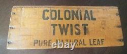 Boîte à tabac Vintage en bois Colonial Twist. Covington Kentucky. Très rare.