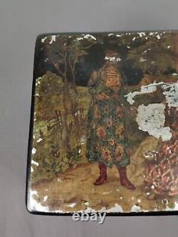Boîte à thé ancienne, vintage et rare. Période de la Russie tsariste des années 1900. Dimensions : 15×9,5×10 cm.