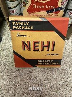 Boîte de carton publicitaire ancienne vintage Nehi Soda Box Bottle Box Rare