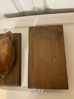 Boîte de rangement de cigares en forme de canard sculpté en bois rare de collection vintage