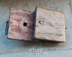 Boîte en bois rare vintage faite main Boîte en bois unique de collection avec 5 compartiments