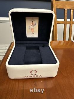 Boîte rare de montre Omega Olympic vintage avec boîte extérieure Omega originale