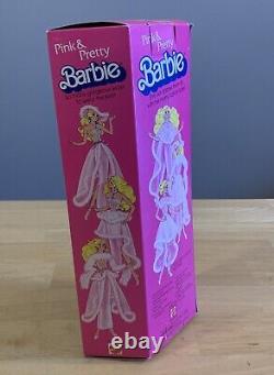 Boîte vide seulement de la poupée Barbie Vintage 1981 Pink & Pretty Mattel 3554 Rare Nice