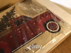 Calendrier de l'Avent Vintage LL Bean Wood Red Truck Christmas Neuf Dans Sa Boîte Rare