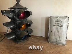 Eagle Lux 4 Way Vintage 50s Traffic Light And Controller Box Rare Combination
