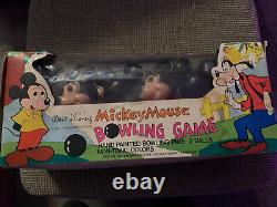 Ensemble de jeu de quilles de Mickey Mouse de Walt Disney dans sa boîte d'origine (RARE / Vintage) KMart