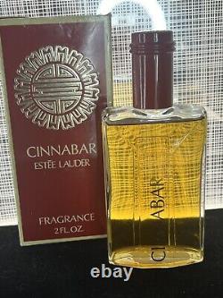 Estée Lauder CINNABAR parfum original vintage FRAGRANCE Rare Splash 2oz avec boîte