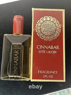 Estée Lauder CINNABAR parfum original vintage FRAGRANCE Rare Splash 2oz avec boîte