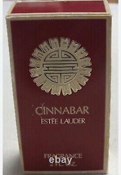 Estée Lauder CINNABAR parfum original vintage FRAGRANCE Rare Splash 2oz avec boîte