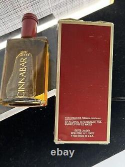 Estée Lauder CINNABAR parfum original vintage FRAGRANCE Rare Splash 2oz avec boîte