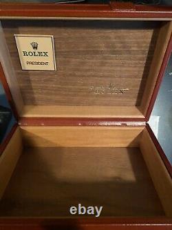 Genuine Rare Rolex Vintage 70s-80s Président Day Date Montres Box Brown 56.002