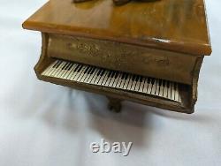 Htf Rare Vintage Thorens Grand Piano Boîte À Musique Marbré Butterscotch Bakelite LID