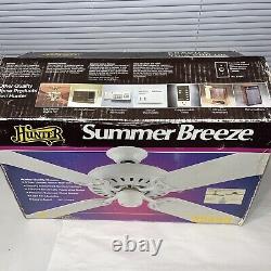Hunter Summer Breeze Ventilateur De Plafond Blanc Finition 48 Vintage Nouveau Dans La Boîte Rare