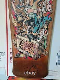 Jeff Grosso Santa Cruz Vintage Skateboard Rip Og Toy Box 1987 Etats-unis Très Rare Vieux