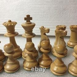 Jeu d'échecs français Chavet vintage rare avec boîte originale Taille 6, Roi 3 5/8