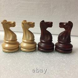 Jeu d'échecs français Chavet vintage rare avec boîte originale Taille 6, Roi 3 5/8