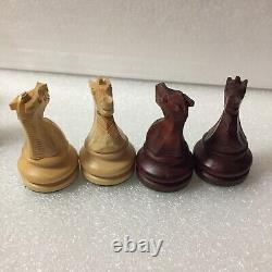 Jeu d'échecs français Chavet vintage rare avec boîte originale Taille 6, Roi 3 5/8