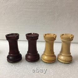 Jeu d'échecs français Chavet vintage rare avec boîte originale Taille 6, Roi 3 5/8