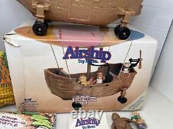 Jouet Airship Teddy Ruxpin vintage de 1985 avec boîte, carte rare et 5 figurines LIRE DES