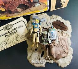 Jouet d'action rare Vintage Star Wars Dagobah avec boîte en mousse originale COMPLÈTE