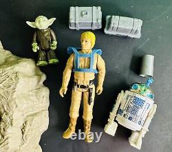 Jouet d'action rare Vintage Star Wars Dagobah avec boîte en mousse originale COMPLÈTE