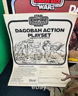 Jouet d'action rare Vintage Star Wars Dagobah avec boîte en mousse originale COMPLÈTE