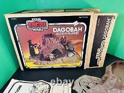 Jouet d'action rare Vintage Star Wars Dagobah avec boîte en mousse originale COMPLÈTE