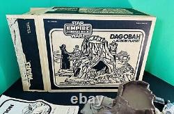 Jouet d'action rare Vintage Star Wars Dagobah avec boîte en mousse originale COMPLÈTE