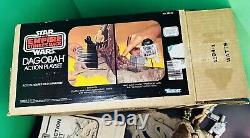 Jouet d'action rare Vintage Star Wars Dagobah avec boîte en mousse originale COMPLÈTE