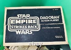 Jouet d'action rare Vintage Star Wars Dagobah avec boîte en mousse originale COMPLÈTE