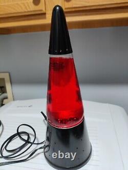 Lampe à paillettes rouge Rare Vintage Lava Lite Sorcier 1999 avec base Starlite noire BOÎTE ORIGINALE
