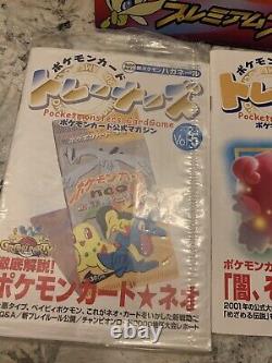 Lot de magazines de dresseurs Pokémon vintage avec boîte Rare Charizard, espeon +++ Tcg