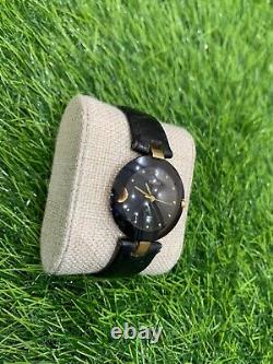 MONTRE VINTAGE RADO COUPOLE ANNÉES 1990 UNISEXE 32MM QUARTZ CÉRAMIQUE NOIRE AVEC BOÎTE RARE