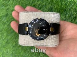 MONTRE VINTAGE RADO COUPOLE ANNÉES 1990 UNISEXE 32MM QUARTZ CÉRAMIQUE NOIRE AVEC BOÎTE RARE